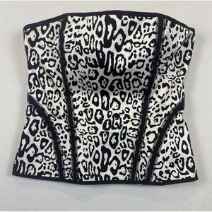 White House Black Market Black and White Animal Print Camisole